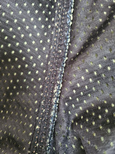 Close-up of the seam of the bottom of the breeches